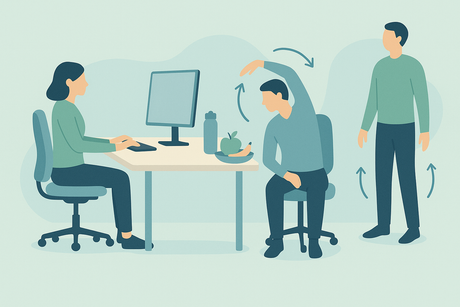 Mastering Desk-Bound Wellness: Ergonomics, Nutrition & Movement

keep it simple, no texts on the image