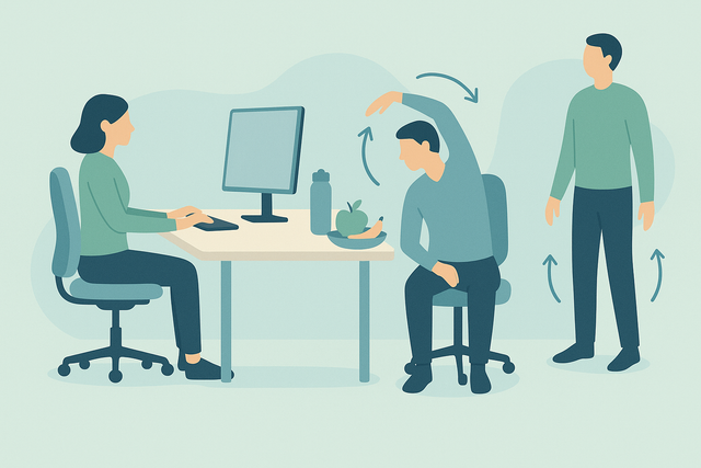 Mastering Desk-Bound Wellness: Ergonomics, Nutrition & Movement

keep it simple, no texts on the image